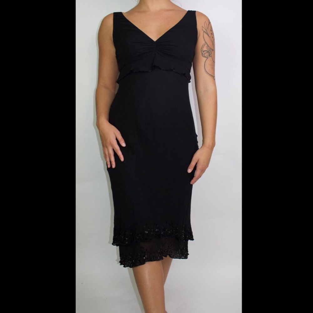 Asymmetrical little black dress